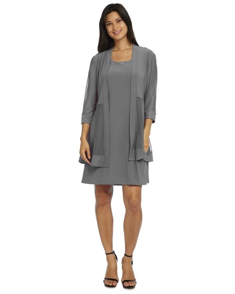 Womens 2 PC Embellished Two Piece Dress Steel $39.96 Others