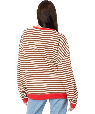 Free People Women's Classic Striped Crew Coffee Combo $43.26 Sweaters