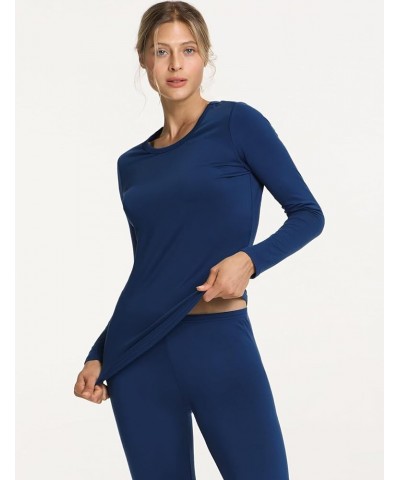 Women's Thermal Underwear Set, Soft Fleece Lined Long Johns, Winter Warm Base Layer Top & Bottom Fleece Set Navy $19.46 Under...