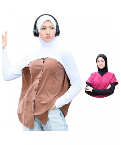 Hijab With Shrug-Arm Sleeve With Hijab-Hijab&Armsleeve|Shrugs For Women-Arm Sleeve|Arm Sleeves For Women White $11.79 Sweaters