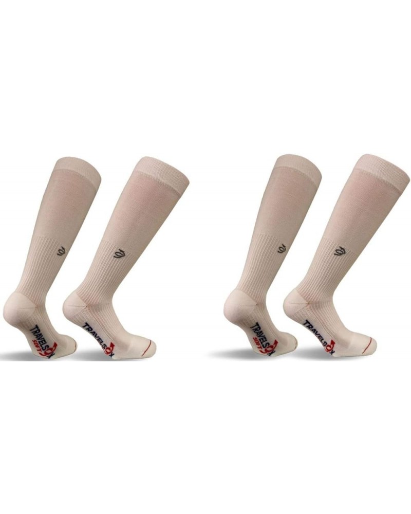 Standard Patented Graduated Compression Travel & Dress Socks (2 Pack) White $17.15 Others