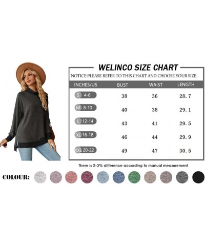 Womens Crewneck Pullovers Color Block Long Sleeve Side Split Tunic Tops Z01_black $16.78 Tops