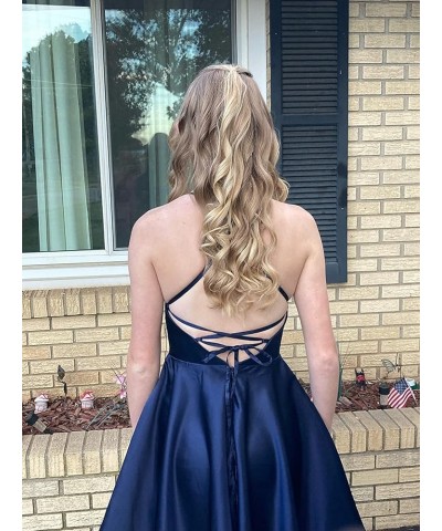 Women's Short Homecoming Dresses with Pockets Backless Satin Prom Dress for Teens 2024 Emerald Green $30.00 Dresses