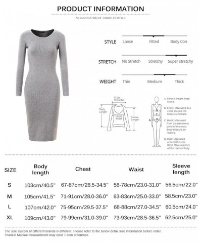 Women's Knee Length Long Sleeve Knitted Ribbed Screw Neck Bodycon Winter Sweater Dresses 2616 Purple $18.01 Dresses