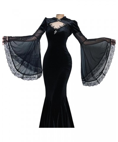 Goth Black Bolero Shrug for Formal Dress Gothic Rave Festival Top for Women Black 3 $16.19 Sweaters