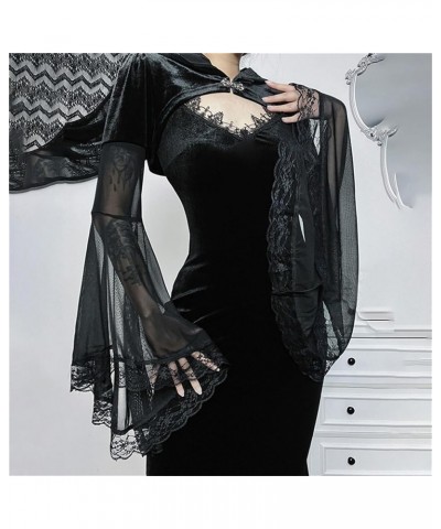 Goth Black Bolero Shrug for Formal Dress Gothic Rave Festival Top for Women Black 3 $16.19 Sweaters