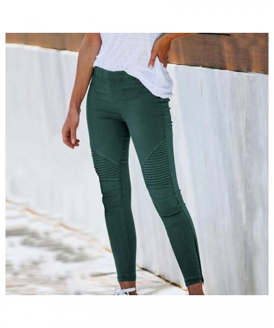 Women's Summer Workout Leggings High Waist Elastic Jeggings Lightweight Slim Long Pants Casual Joggers with Pockets Green $10...