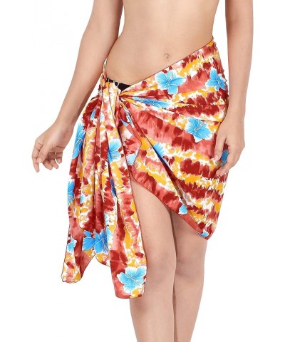 Women's Summer Beach Dress Wrap Bikini Cover-Up Pareos Beachwear Skirt Swimwear Vacation Swim Sarong for The Beach Red, Flora...