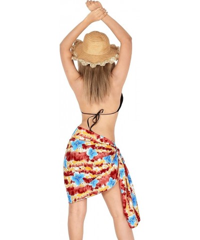 Women's Summer Beach Dress Wrap Bikini Cover-Up Pareos Beachwear Skirt Swimwear Vacation Swim Sarong for The Beach Red, Flora...