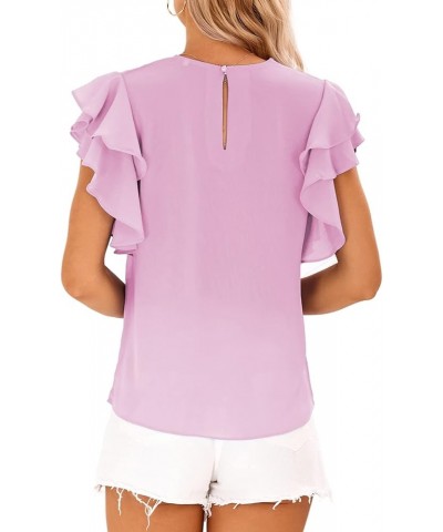 Short Sleeve V Neck T Shirts for Womens Summer Tops Casual Tunic Tops Loose Fit Pink Crewneck $9.71 Tops