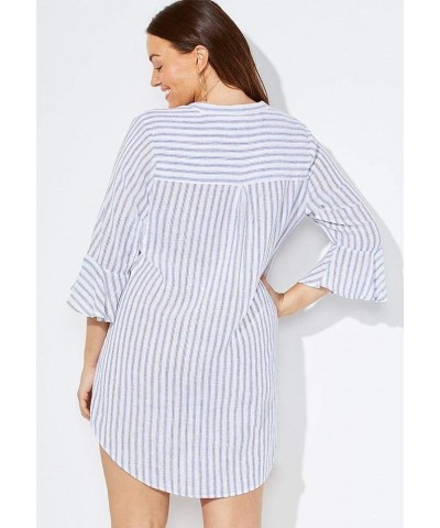 Women's Plus Size Sandra Button Up Cover Up Shirt Natural $32.61 Swimsuits