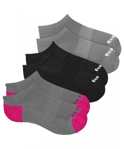 Bamboo Viscose Unisex Casual Footie 3 Pairs No Show Made in USA (Grey, Black, Pink) $22.07 Activewear