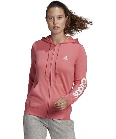 Women's Essentials Logo Full-Zip Hoodie Hazy Rose/White $25.09 Activewear