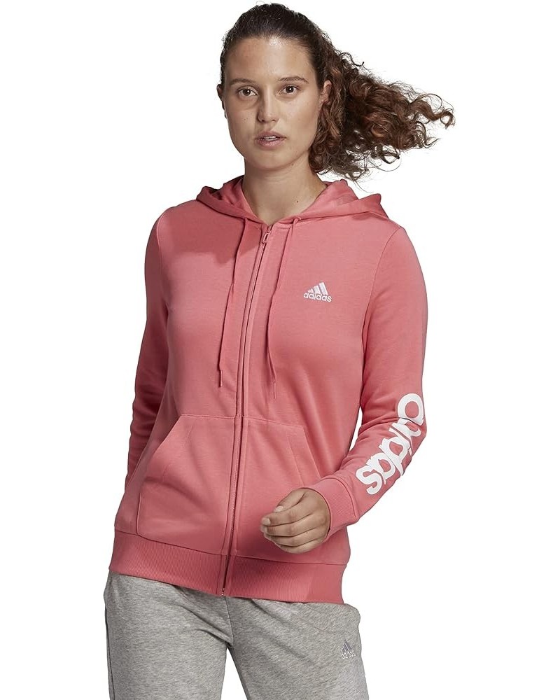 Women's Essentials Logo Full-Zip Hoodie Hazy Rose/White $25.09 Activewear