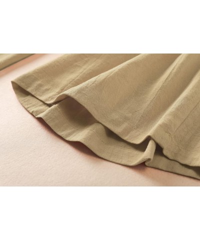 Womens Plus Size Linen Pants Wide Leg Palazzo Trousers High Elastic Waist Flowy Pants Culottes with Pockets Khaki $13.36 Pants