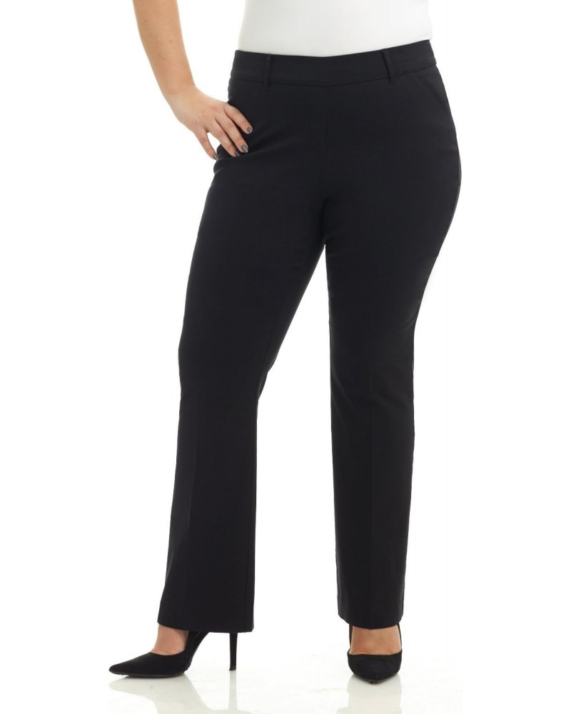 Curvy Woman Ease into Comfort Barely Bootcut Plus Size Pant (24W Short, Black) $30.24 Pants