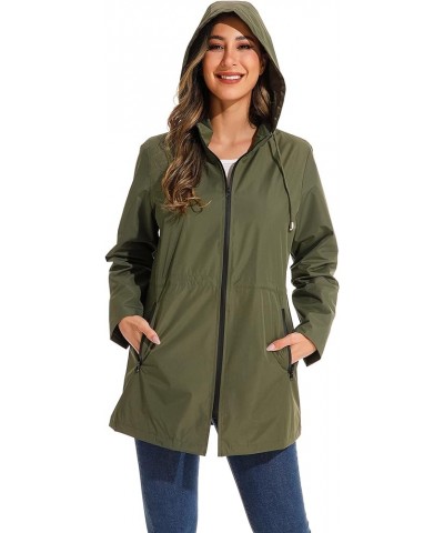 Waterproof Anorak Rain Jacket for Women - Stylish & Durable Protection Army Green $17.50 Jackets