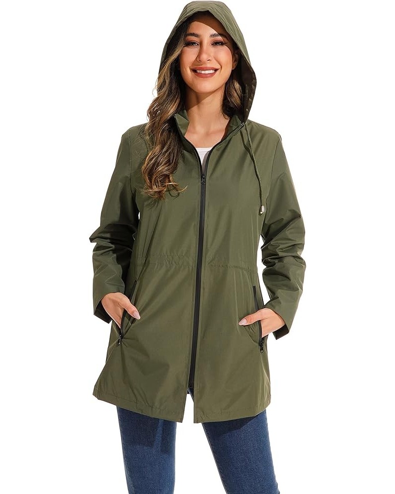 Waterproof Anorak Rain Jacket for Women - Stylish & Durable Protection Army Green $17.50 Jackets