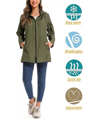 Waterproof Anorak Rain Jacket for Women - Stylish & Durable Protection Army Green $17.50 Jackets