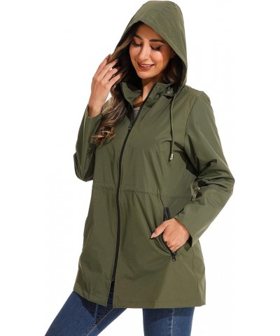 Waterproof Anorak Rain Jacket for Women - Stylish & Durable Protection Army Green $17.50 Jackets