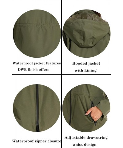 Waterproof Anorak Rain Jacket for Women - Stylish & Durable Protection Army Green $17.50 Jackets