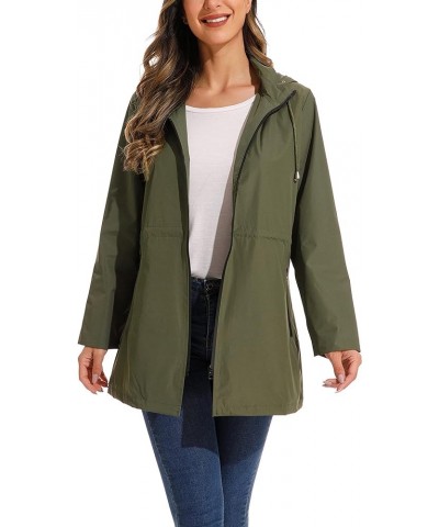 Waterproof Anorak Rain Jacket for Women - Stylish & Durable Protection Army Green $17.50 Jackets