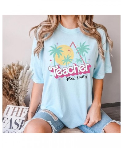 Personalized Teacher Shirt - Custom Name Pink Teacher Shirt, 80s 90s Teacher Back to School T-Shirt Black $9.20 T-Shirts