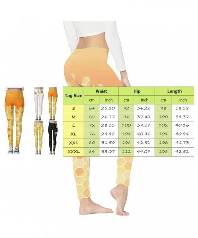 Full Length Women's Leggings Colorful Geometric Print Leggings Hiking Running Pants Pockets Thermal Velvet Winter Orange-b $7...