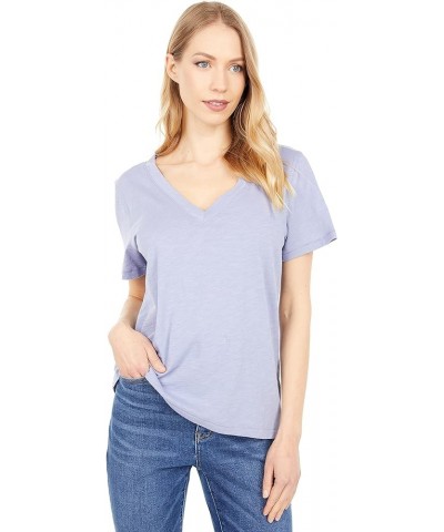 Women's Whisper Cotton Rib Crewneck Tee Dusk Peri $10.15 T-Shirts