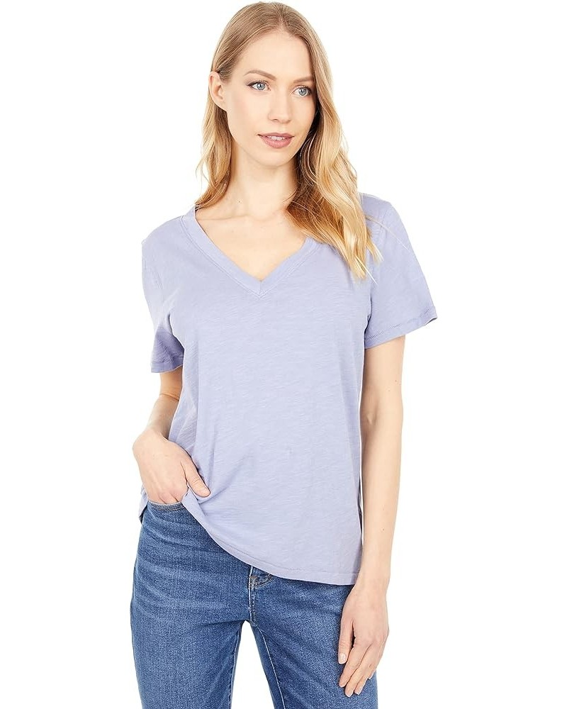 Women's Whisper Cotton Rib Crewneck Tee Dusk Peri $10.15 T-Shirts