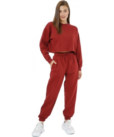 Loungewear - Baggy Sweatpants for Women - Comfy Jogger Track Pants for Ladies Burgundy $13.76 Activewear