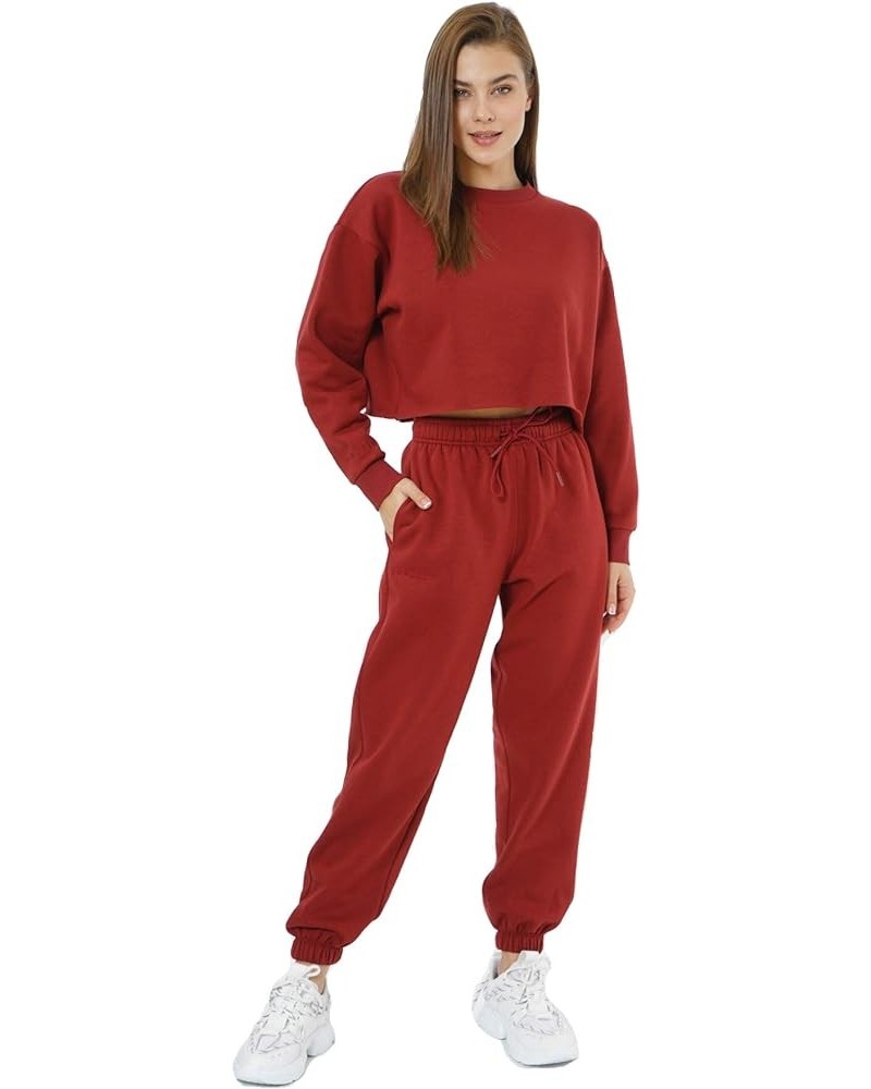 Loungewear - Baggy Sweatpants for Women - Comfy Jogger Track Pants for Ladies Burgundy $13.76 Activewear