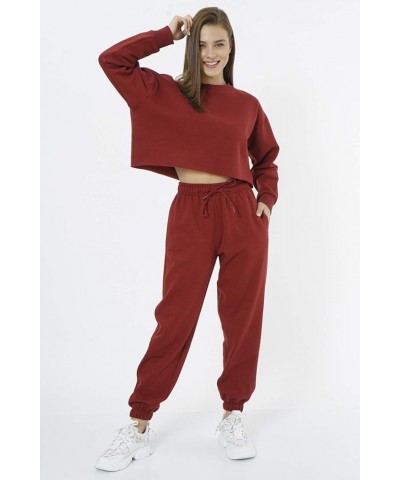 Loungewear - Baggy Sweatpants for Women - Comfy Jogger Track Pants for Ladies Burgundy $13.76 Activewear