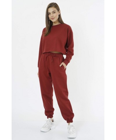 Loungewear - Baggy Sweatpants for Women - Comfy Jogger Track Pants for Ladies Burgundy $13.76 Activewear