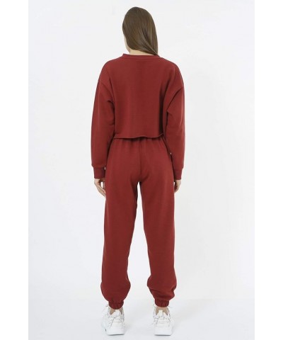 Loungewear - Baggy Sweatpants for Women - Comfy Jogger Track Pants for Ladies Burgundy $13.76 Activewear