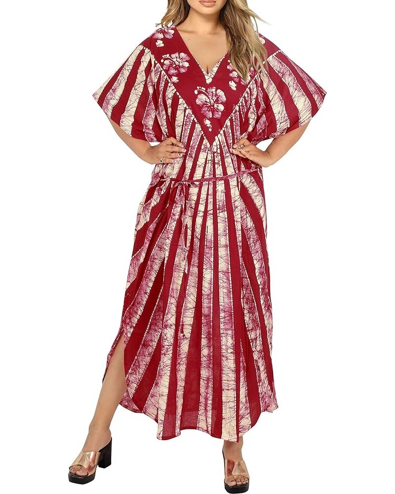 Women's Elegant Maxi Kaftan Dress Caftan Loungewear Dashiki House Dresses for Women Crimson, Stripes $13.05 Swimsuits