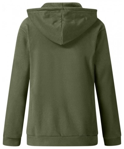 Womens Zip Up Hoodies with Pockets Lightweight Fleece Warm Sweatshirts Casual Y2K Tops Hooded Drawstring Jackets C-army Green...