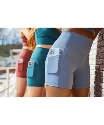 High Waist Squat Proof Side Pocket Biker Shorts - 3.5", 5", 7", 9 Deep Lichen Green 7 $15.92 Activewear