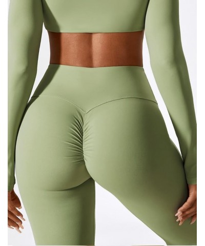 Womens Scrunch Flare Leggings Butt Lift High Waisted Bootcut Yoga Pants Tummy Control Bell Bottom Leggings 1 Green $14.03 Act...