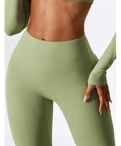 Womens Scrunch Flare Leggings Butt Lift High Waisted Bootcut Yoga Pants Tummy Control Bell Bottom Leggings 1 Green $14.03 Act...