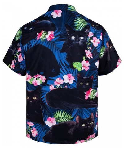 Funny Mens Hawaiian Shirts Short Sleeve Button Up Beach Summer Button Down Hawaiian Shirt for Men Women Cat 01 $12.50 Activewear