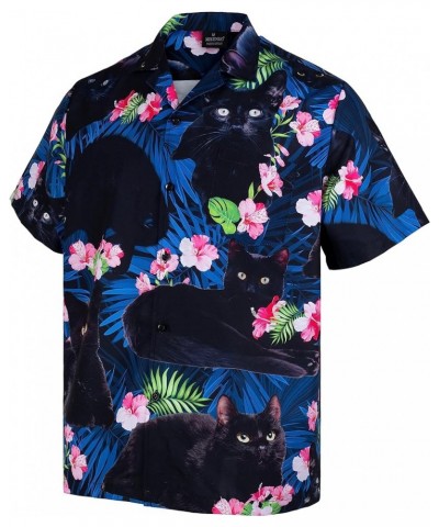 Funny Mens Hawaiian Shirts Short Sleeve Button Up Beach Summer Button Down Hawaiian Shirt for Men Women Cat 01 $12.50 Activewear