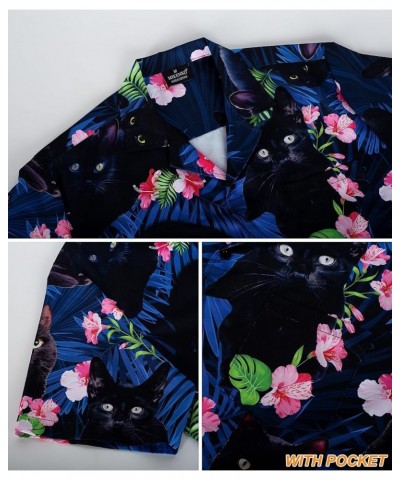 Funny Mens Hawaiian Shirts Short Sleeve Button Up Beach Summer Button Down Hawaiian Shirt for Men Women Cat 01 $12.50 Activewear