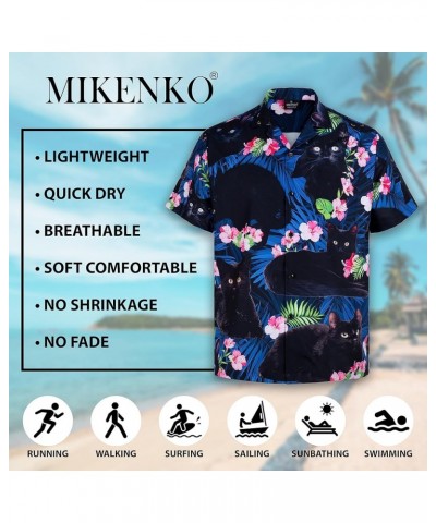 Funny Mens Hawaiian Shirts Short Sleeve Button Up Beach Summer Button Down Hawaiian Shirt for Men Women Cat 01 $12.50 Activewear