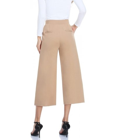 Wide Leg Pants for Women Business Casual Crop Palazo Dress Pants Capris Light Tan $21.20 Pants